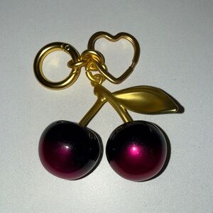 Ombré Black and Pink Cherry Keychain